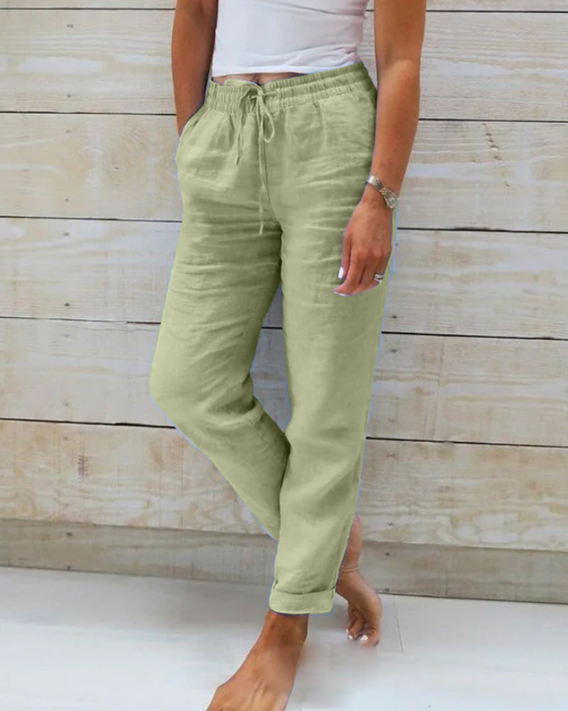 LENA - Trousers with elasticated waistband