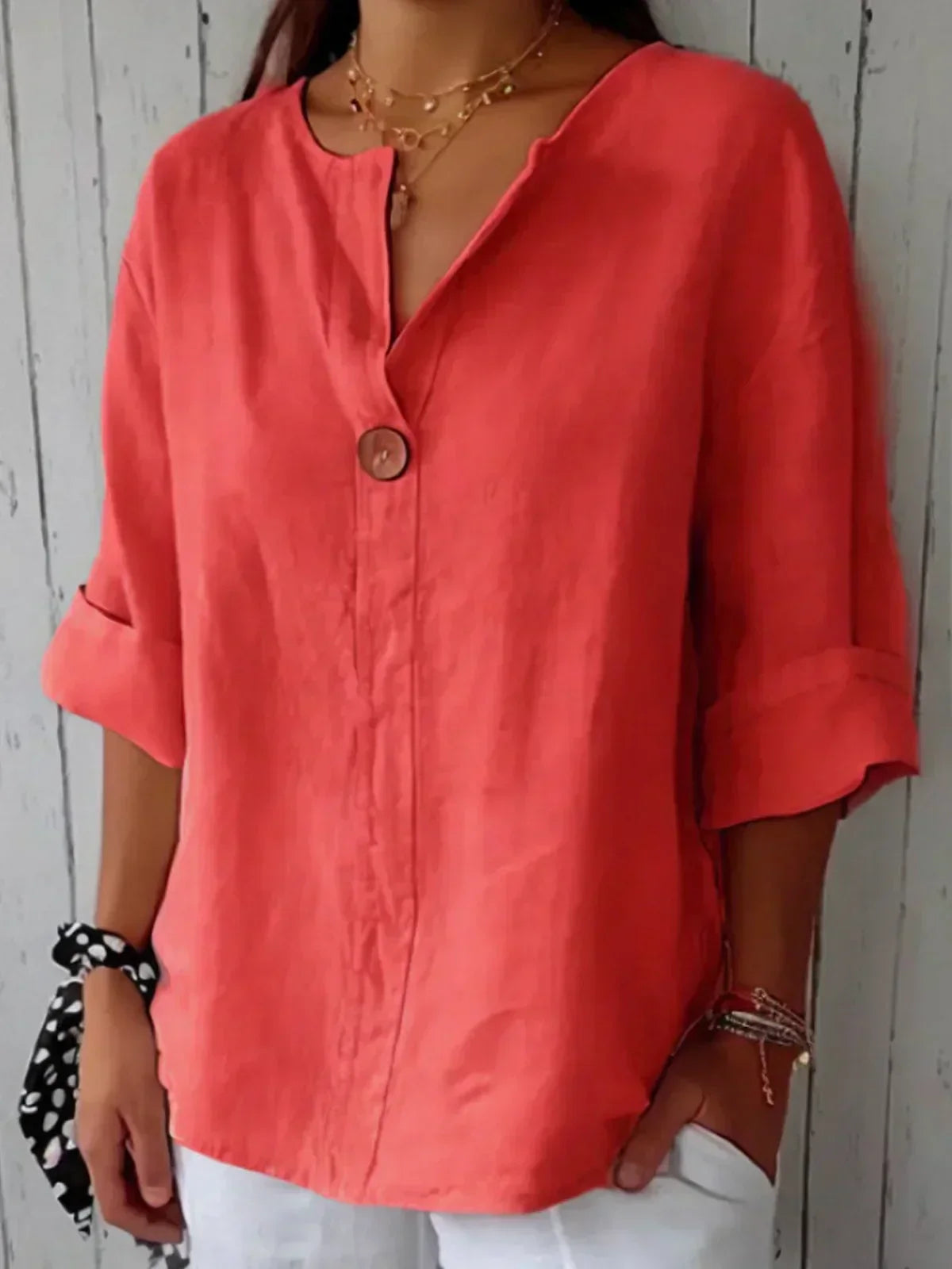 GENNY - Casual V-neck blouse