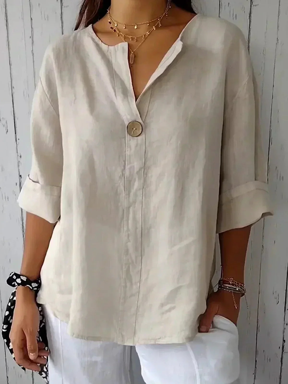 GENNY - Casual V-neck blouse