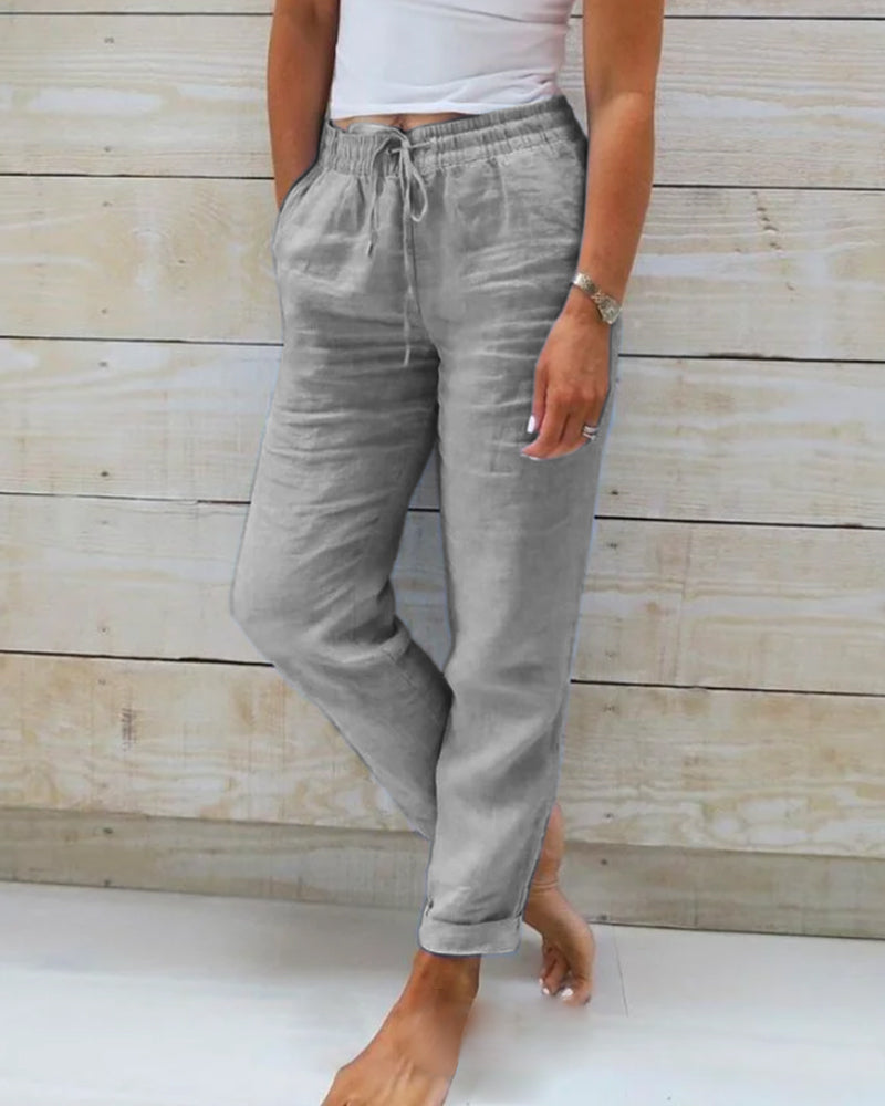 LENA - Trousers with elasticated waistband