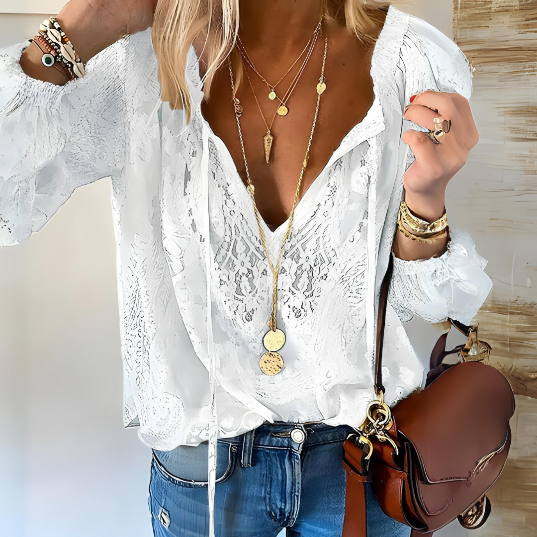 HELA - Long-sleeved lace blouse