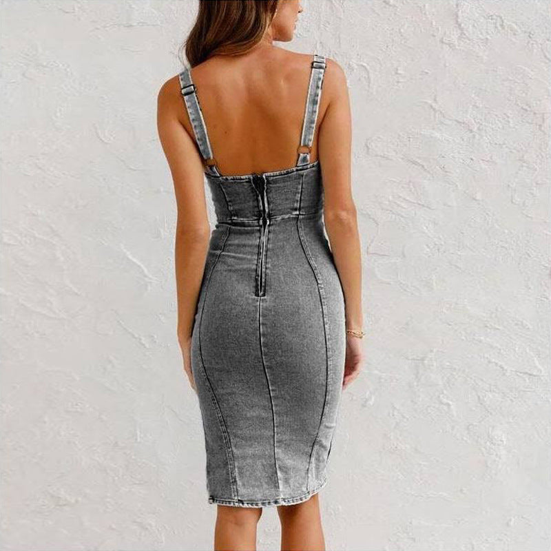 GRACE - DENIM MIDI DRESS