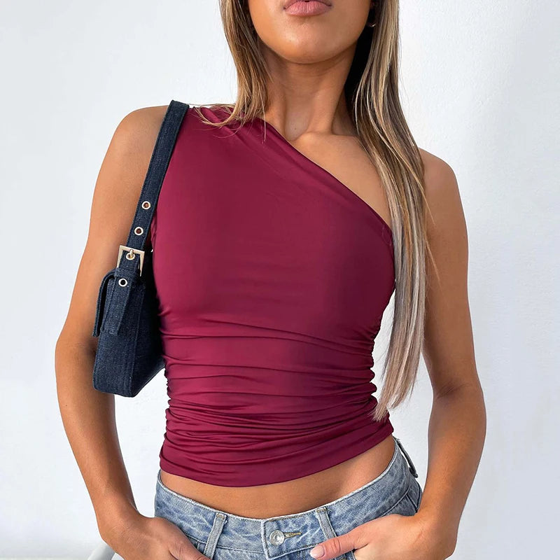 MARY - Slimfit one-shoulder top